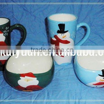 Christmas dolomite square bowl /23oz mug