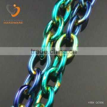 blue to green color o shape necklace chain 20.3*15.1mm