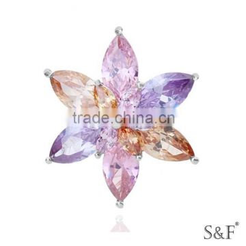 q1112291 Colorful cz Stone women Flower Jewelry Pendant