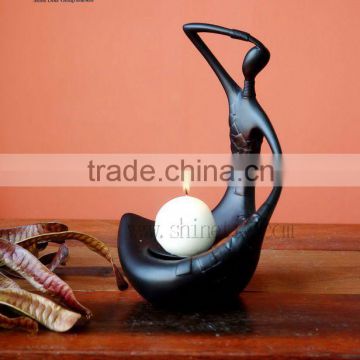 african figurine tea light holder black african woman candle holder