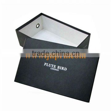 Black cardboard shoe box packaging