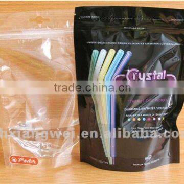 Stand up colored zip lock plastic bags