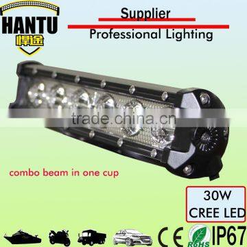Hot new design auto led light bar 30w light bar 6 inch super slim light bar single row combo led headlight