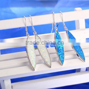Price of White Opal Stone Hoop Earrings S925 Earring Jewelry SEI028W-B