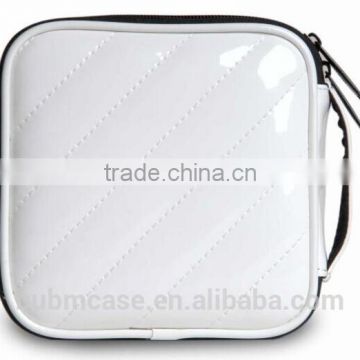 White BUBM 32 Capacity PU Leather Cover CD Case CD Box DVD Case CD-ROM Holder Car Disc Case