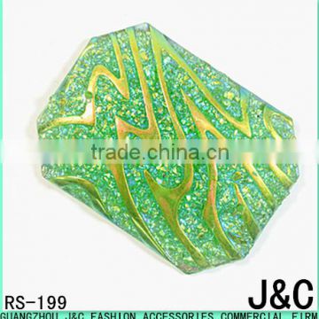 30*40 green color crush effect rectangle resin stone
