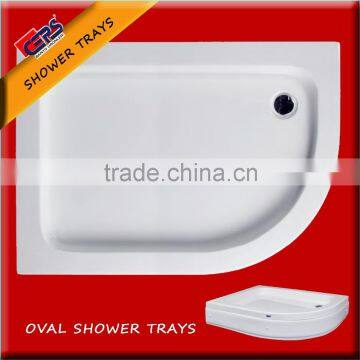 Oval SHOWER TRAYS from Turkey white trays Left