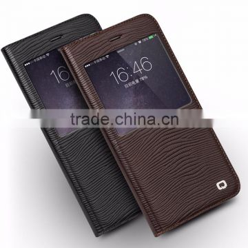 QIALINO Original Brand New Cases, Vintage Genuine Leather For iphone 6 Flip Case, For iPhone 6 plus Smart Cover