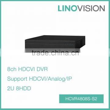 Professional 8CH 2U Tribrid 720P-Lite ONVIF HDCVI DVR , Support HDCVI/Analog/IP