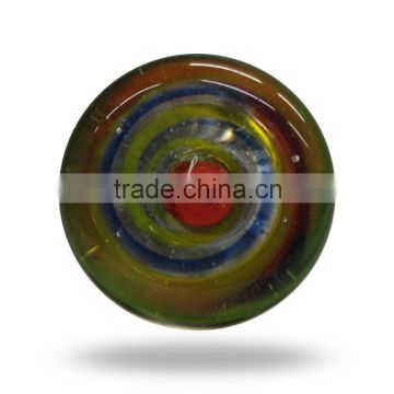 Glass Knob with Blue and Yellow Swirl
