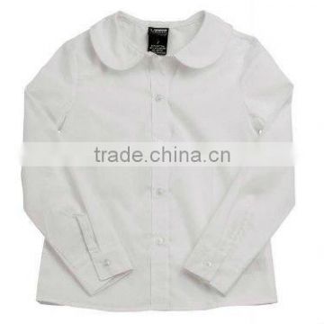 Long Sleeve white school blouse with T/C twill fabric