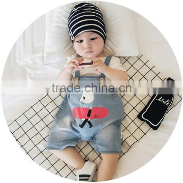 S17058A Newborn Suspender Jeans Toddler Baby shorts Infant Overalls