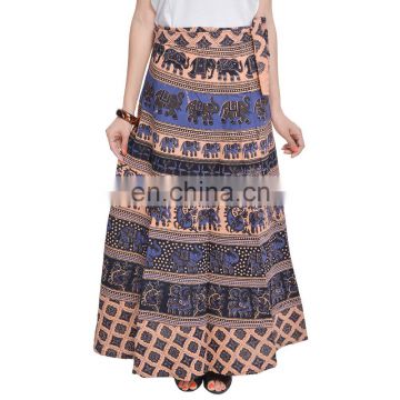 Bagru Printed Handmade Wrap Round Long Maxi Hippie Bohemian Skirt