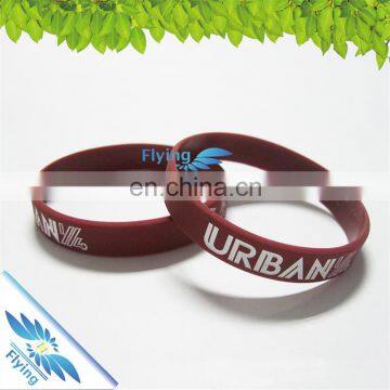 Rubber Bracelets Silicone Wristbands with color filled, Perfect for Fitness, Basketball, Crossfit