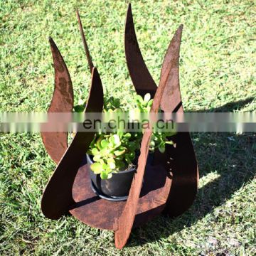 Garden Corten Rusted Sculpture Steel Planters/Pot Plant Holders