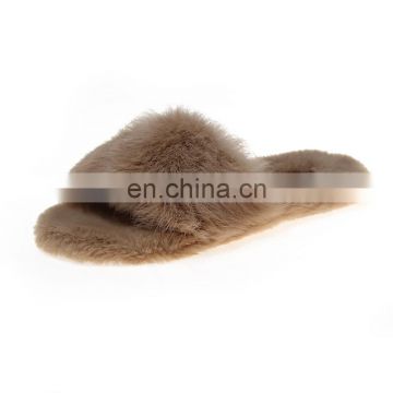 Factory Price Furry Slides Ladies Faux Fur Fleece Amazon Wholesale Hot Sale Fashion Open Toe Slippers Shoes