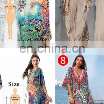 Bathing Suit Cover Up Beach Wear Polyester Bohemia Loose Umbrella Meat Slim Lengthened Maxi Dress Sunscreen Shirt Female Summer