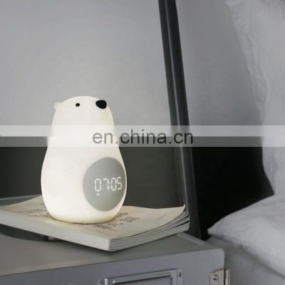 hot sell Bear LED Night Light Clock Adjustable time Lamp Festival Gift For children baby