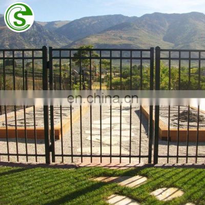 Powder Coated Garden Used Construction Steel Fence Industry Galvanized Steel Fence Gate