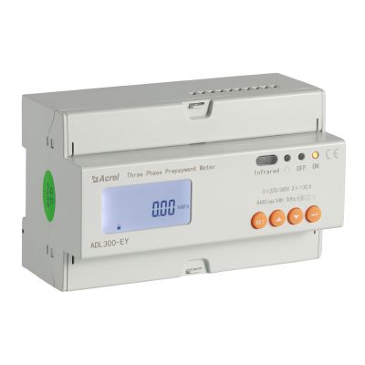 Acrel ADL300-EY Three phase DIN Rail kwh Prepayment Energy Meter for university dormitory ,shopping mall
