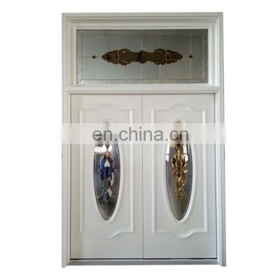 Red oak double entry front doors white modern wood front door with glass