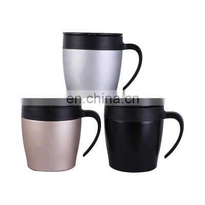 Double Wall 304 Insulated Travel Mug Stainless Steel with Spoon