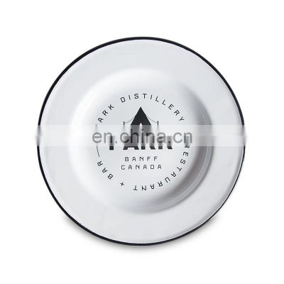 Custom wholesale 20/22/24/25/26 cm in diameter enamel rice metal steel dinner plate for Brazil market