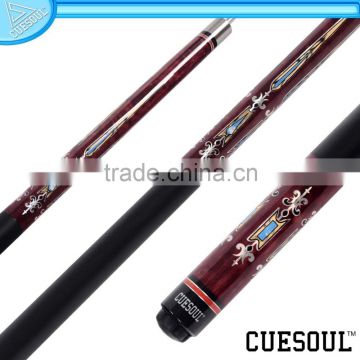 CUESOUL 1/2 Jointed Billiard Cue, Quick Release with Decal Rubber Wrap and Bumper,Stainless Steel