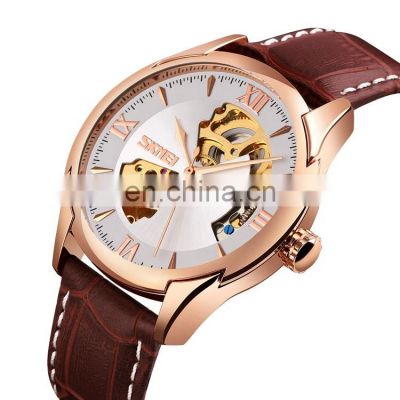 high quality SKMEI 9223 imported watches china genuine leather automatic watch movement