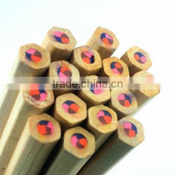 BSCI factory supplier hexagonal rainbow color lead/multi color pencil