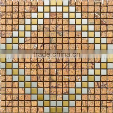 stone mix metal mosaic tile decorative wall.