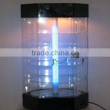 promotional acrylic display box with lock and turn base