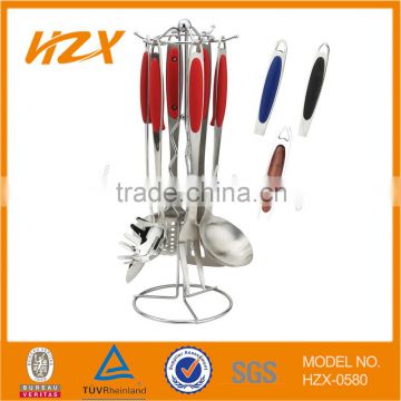 hot selling 7pcs stainless steel kitchen tool set with stand