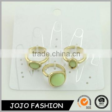 Hot time many sizes gold color alloy resin costom finger ring sets