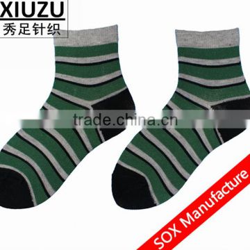 Green Color Socks Striped Kids Socks