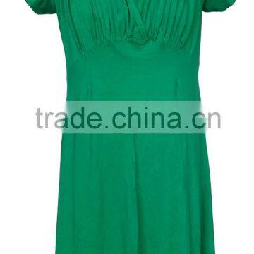 V neck Maternity dress half sleeves and pleated bust