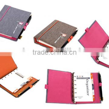 fabric covered multifunctional loose leaf notebook