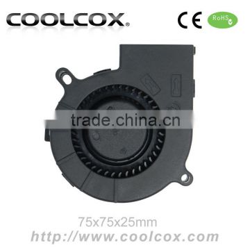 CoolCox 7525 12V/24V blower fan,75x75x25mm turbo fan,Air conditionning blower fan,electric turbo fan