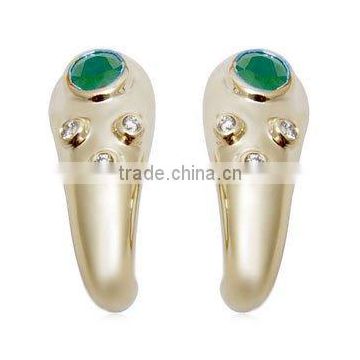 emerald daily wear earrings, Emerald Earrings, Emerald gold earrings