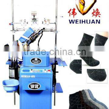 WH-6F-B full-automatic high precision terry and plain double-use socks machine(3.75 inch)