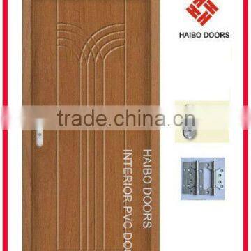Interior mdf wooden door coated with pvc