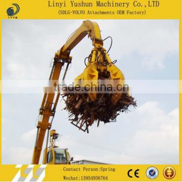 wood grapple attachment, hydraulic 360 degree rotating grapple for all kinds of excavator