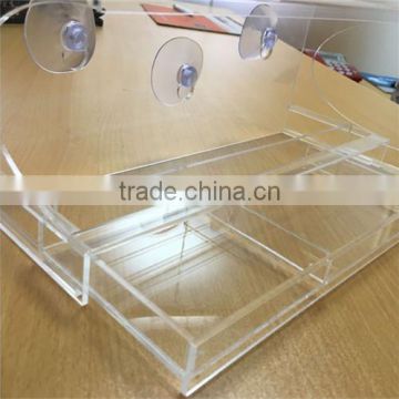 custom out of the window mount pet feeder acrylic bird feeder with suction cup