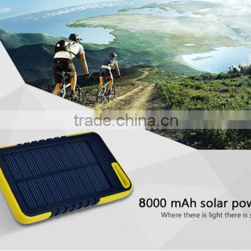 PS02 8000mah Solar power bank for Mobile Phone, OEM Solar Power Bank for Smartphone