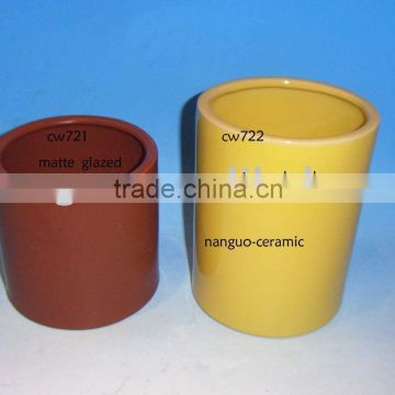 ceramic flower pot cylinder shape