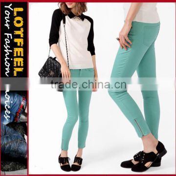 Stretchy Zippered Denim Skinny Jeans for women (LOTX173)