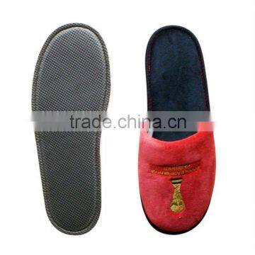 velour embroidery hotel slipper