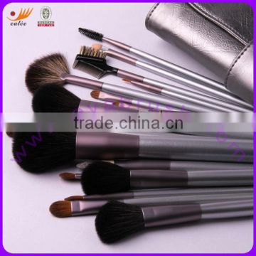 22-piece Animal Hair Cosmetic Brush Set with Fashionable Silvery Gray