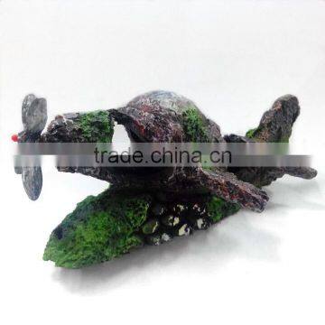 wholesale Resin aquarium decorations ornaments Seabed Aircraft plane for Aquarium&fish tank