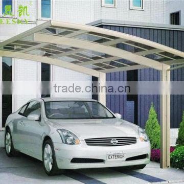 white metal frame 2 car parking canopy tent with polycarbonate sheet